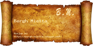 Bergh Mietta névjegykártya